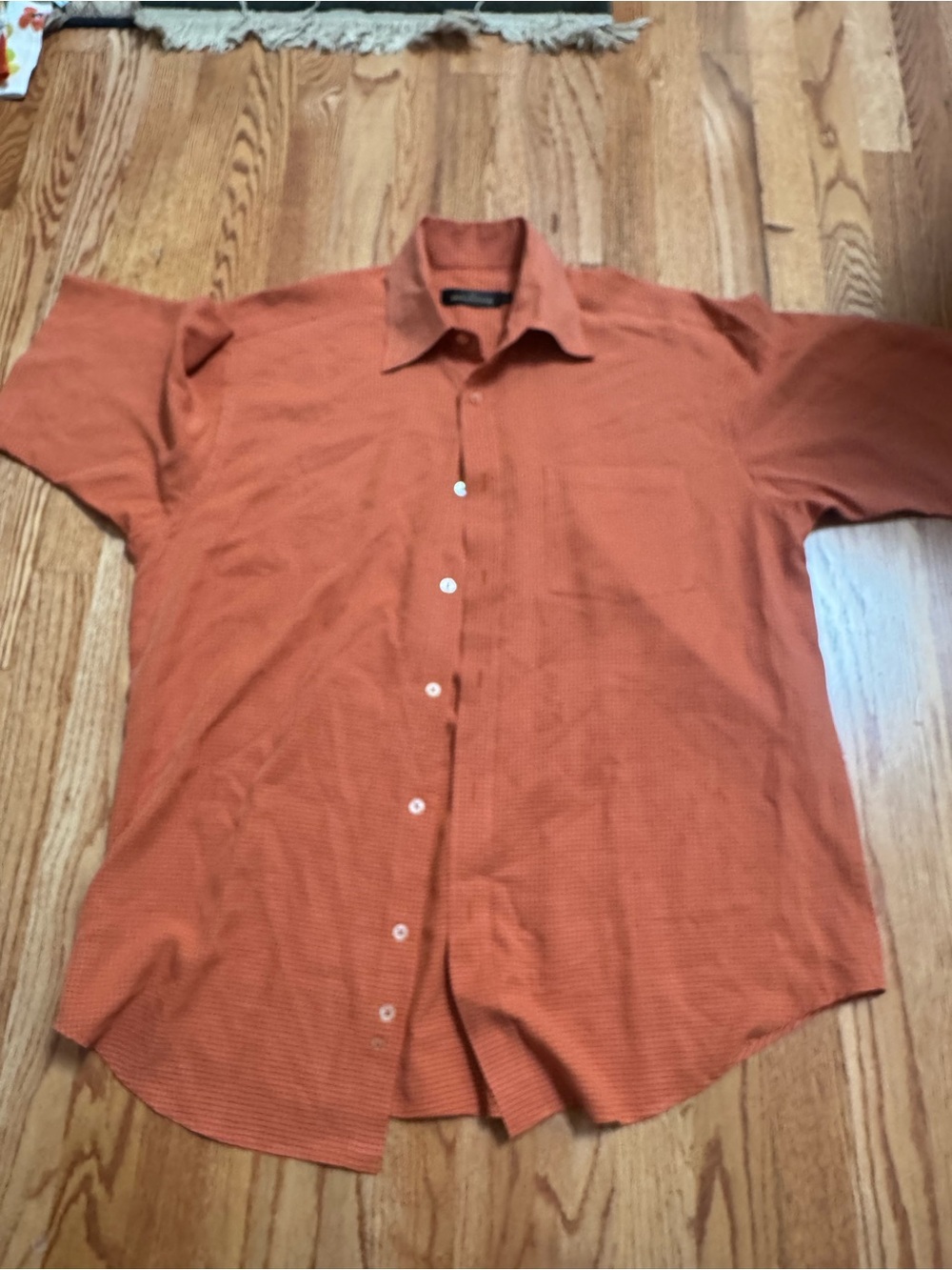 Bugatchi Men's Button-Down Shirt in Rust Orange